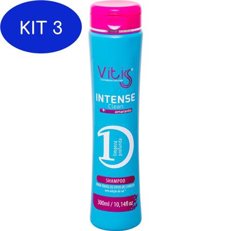 Imagem de Kit 3 Shampoo Vitiss Intense Clean + Amaranto 300Ml