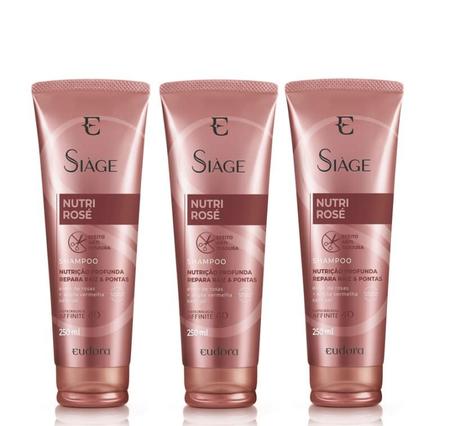Imagem de Kit 3 Shampoos Siàge Nutre Rosé