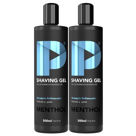 Imagem de Kit 3 Shaving Gel De Barbear Play Barber 500g Menthol Profissional