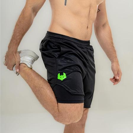 Imagem de Kit 3 Short Academia Masculino 2 em 1 Dry-Fit Respirável Térmico Com Proteção UV50