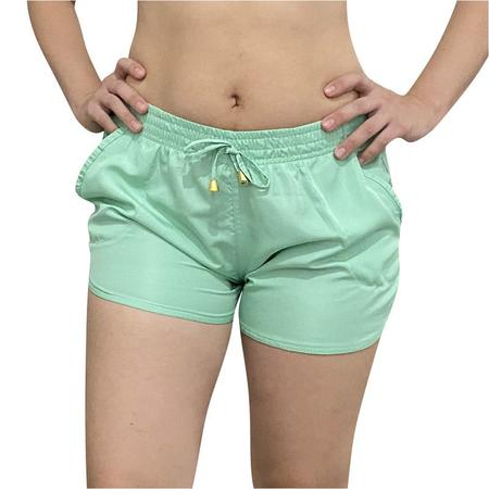 Kit 3 Shorts Tactel Feminino Liso Adulto Moda Verão Praia Piscina 2 Bolsos  TAMANHO:P;COR:VARIADAS