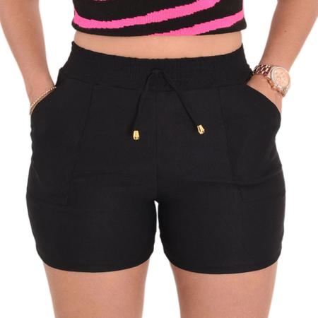 Imagem de Kit 3 Shorts Curto Feminino Dois Bolsos Elastano Moda Verão