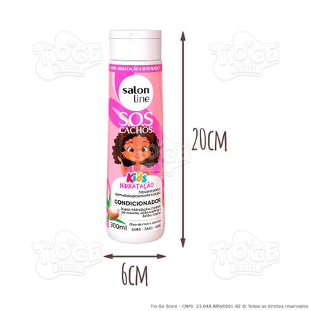 Imagem de Kit 3 SOS Cachos Kids Cabelos Ondulados, Cacheados e Crespos Infantil Shampoo + Condicionador + Máscara Hidratação