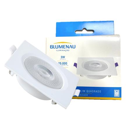 Imagem de Kit 3 Spot Super Led Quadrado Embutir 3w Branco Frio 6500K