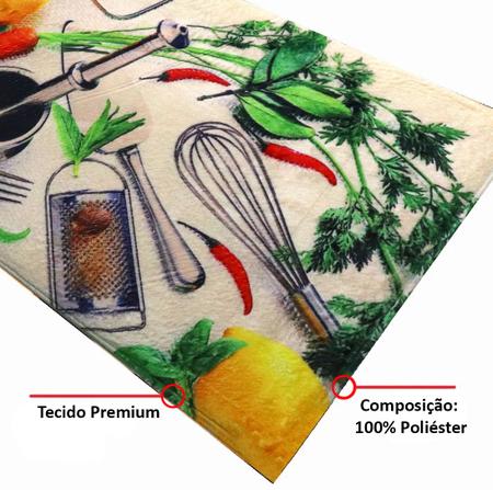 Imagem de Kit 3 Tapetes De Cozinha Passadeira Antiderrapante Premium Variedade de Estampas