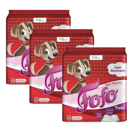 Imagem de Kit 3 Tapetes Higiênicos Cães Fofo Pads C/50 Unidades