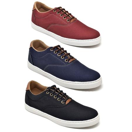 Kit 3 Tênis Sapatênis Casual Masculino Iate Cadarço Solado Antiderrapante  Confort Viagem Mac Point - Sapatênis Masculino - Magazine Luiza