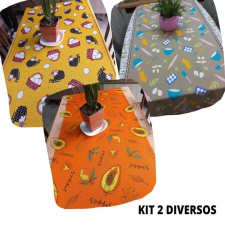 Imagem de Kit 3 toalhas de mesa oxford 4 cadeiras cores variadas 