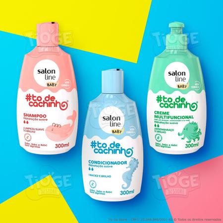 Imagem de Kit 3 ToDeCachinho Baby Ondulados Cacheados Crespos Bebê Infantil Shampoo + Condicionador + Creme Multifuncional