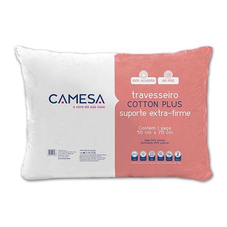 Imagem de Kit 3 Travesseiros Cotton Plus Extra Firme 180 fios Camesa