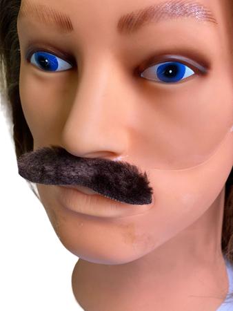 Imagem de Kit 3 un bigode falso adesivo castanho de pelucia Fantasia