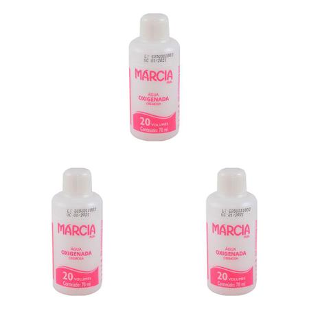 Imagem de Kit 3 Und Água Oxigenada Marcia Creme 20 Volumes 24 Und 70ml