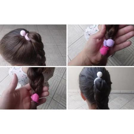 Kit 12 unidades de fecho com 4 mini elástico rabico infantil com pompom  penteados - Filó Modas - Elástico para Cabelo - Magazine Luiza