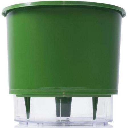 Imagem de Kit 3 Vaso Raiz Auto Irrigável N3 16X14 Verde Escuro Plantas