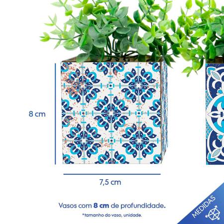 Imagem de Kit 3 Vasos Planta Artificial mesa decorativo Casa 