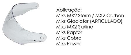 Imagem de Kit 3 Viseira Mixs Gladiator Neo Mx2 Cobra Raptor Power Cristal
