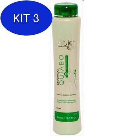 Imagem de Kit 3 Vitiss Shampoo Quiabo 500Ml
