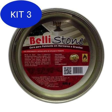 Imagem de Kit 3 W&W Belli Stone Cera Em Pasta 400G