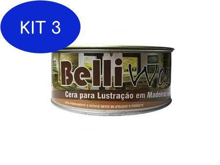 Imagem de Kit 3 W&W Cera Em Pasta Belli Wood 400G