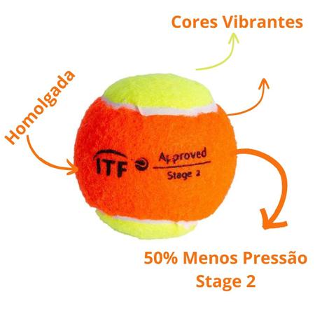 Imagem de Kit 3 x Bola de Beach Tennis ACTE Alta Performance Profissional Bolinha de Tenis de Praia Stage 2 50% Menos Pressão