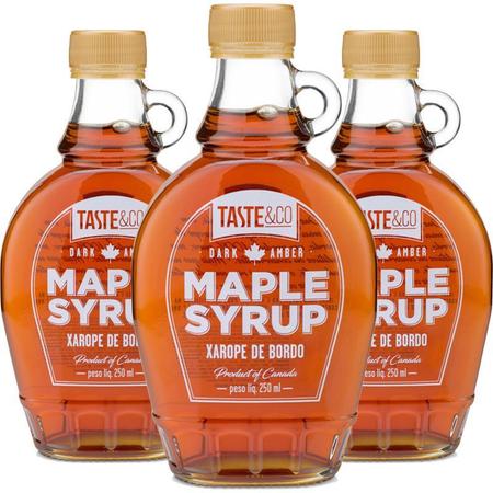 Kit 3 Xarope de bordo Maple Syrup 250ml Taste & Co - Xarope de