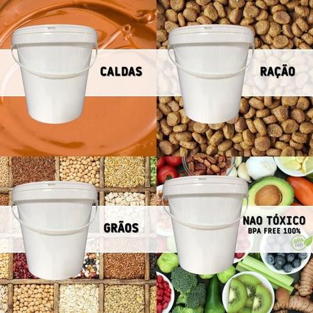 Kit 30 Baldes Plásticos 3.6L com Tampa e Alça - Livre de BPA - Nastripack Imagem de Kit 30 Baldes Plásticos 3.6L com Tampa e Alça - Livre de BPA