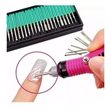 Imagem de Kit 30 Bits Brocas P Lixadeiras Elétricas Unhas Nail Acrige