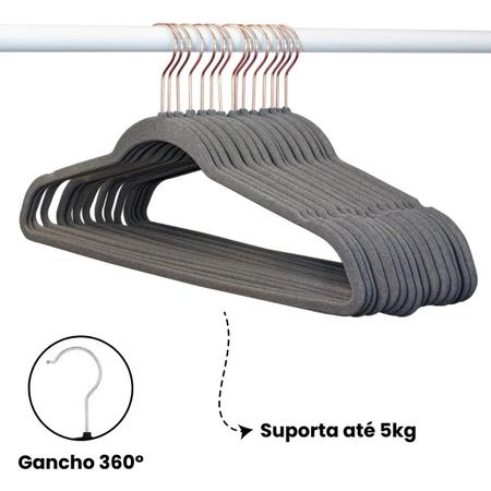 Imagem de Kit 30 Cabide De Veludo Adulto Ultra Fino Antideslizante