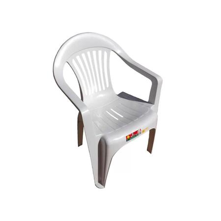 Imagem de Kit 30 Cadeira Plástica Poltrona Branca Carga Máxima 182kg