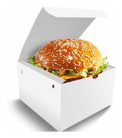 Imagem de Kit 300 Embalagem Box Burger G + 300 Caixinhas Fritas Branco