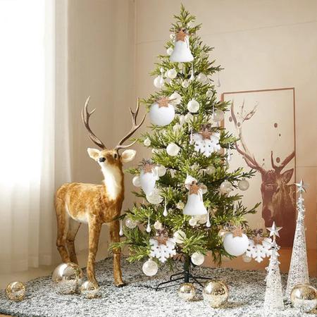 Árvore de Natal/Branca C/Bolinhas - 25,6cm - Christa DeCoração