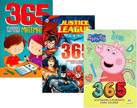 Kit Infantil  Coleção Peppa Pig 365 Desenhos Para Colorir +