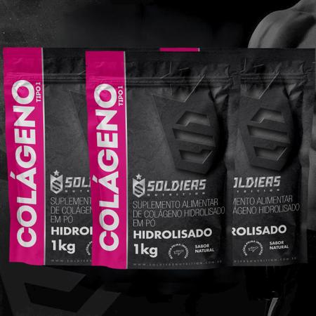 Imagem de Kit: 3Kg Colágeno Hidrolisado - 100% Puro Importado - Soldiers Nutrition