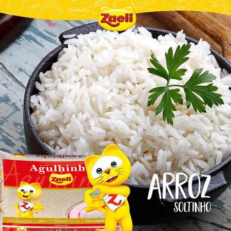 Imagem de Kit 3un Arroz Branco Agulhinha Zaeli Tipo 1 Longo Fino 5kg