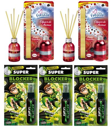 Imagem de Kit 3uni Super Blocker 60ml + 2uni Difusor 100ml - Novo Frescor