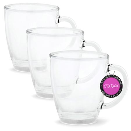 Imagem de Kit 3x Caneca de Vidro 390 ml Muz TopGet