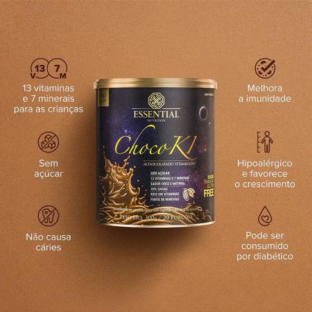 Imagem de Kit 3x Chocoki Achocolatado Vitaminado - 300g cada - Essential Nutrition