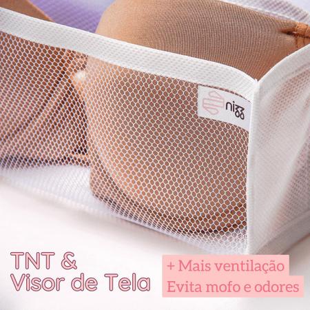 Imagem de KIT 3x Colmeia Organizadora Gaveta P/ Sutiã Chinelo Tela GG C/ 12 Nichos Divisórias Ventiladas