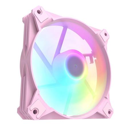 Imagem de Kit 3x cooler fan motospeed hyrax argb, 120mm, para gabinete, rosa hcl603p