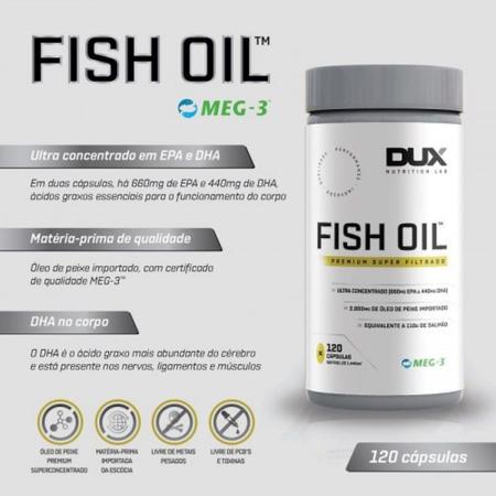 FISH OIL - ÔMEGA 3 - POTE 120 CÁPSULAS - DUX NUTRITION - WW CURITIBA  SUPLEMENTOS