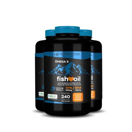 Imagem de Kit 3X Omega 3 Fish Oil Meg 3 240 Cps Hf Suplementos