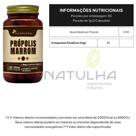 Imagem de Kit 3X Própolis Marrom 500Mg 60 Cápsulas - Flora Nativa