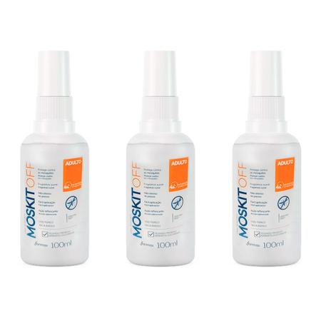 Imagem de Kit 3x Repelente de Insetos Moskitoff Adulto Contra Mosquito da Dengue Spray 100ml Farmax