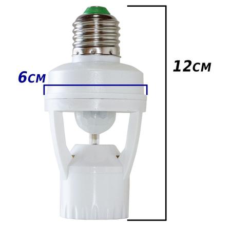 Imagem de kit 3x Soquete infra sensor fotocelula dia e noite e presença regulável + lâmpada led E27 bulbo A60 12w 3000K ST551