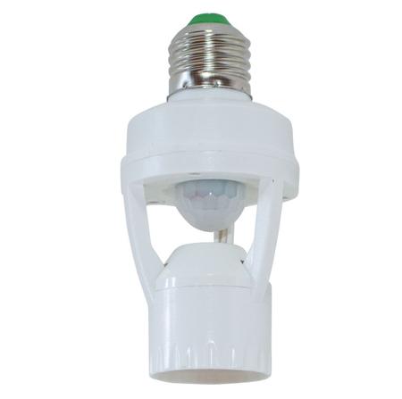 Imagem de kit 3x Soquete infra sensor fotocelula dia e noite e presença regulável + lâmpada led E27 bulbo A60 12w 6000K ST551