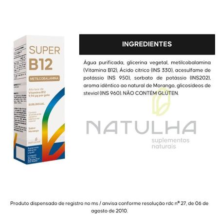Imagem de Kit 3X Super Vitamina B12 Metilcobalamina Sublingual 20Ml