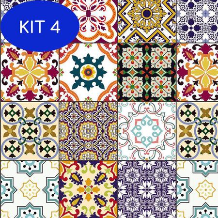 Imagem de Kit 4 Adesivo Azulejo Europeu Português Com Laminação