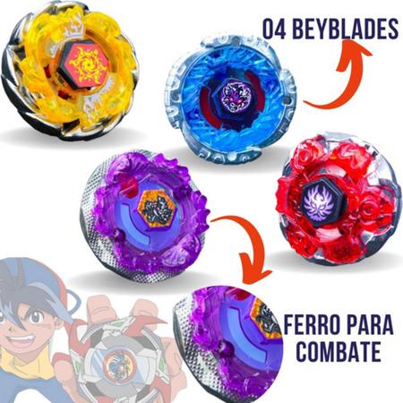 Kit 2 Beyblade Arena Preto Montavel Lançadores Cremalheira