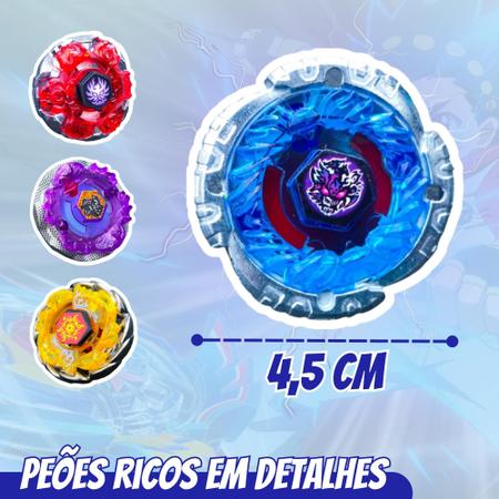 Kit Beyblade Metal 5D Brinquedo 4 Peões Led Toys, Magalu Empresas