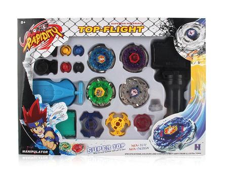 Kit 4 Beyblade Metal Fusion Pião C/super Lançador Brinquedos em